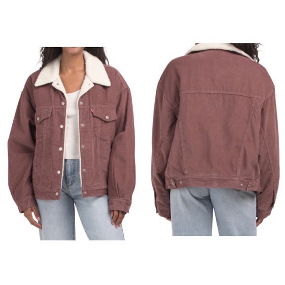 Levi's Women's Brown Jean Jacket with Sherpa Collar - Picture 1 of 3
